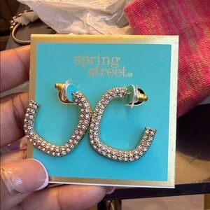 Spring Street Crystal-Studded Gold Earrings